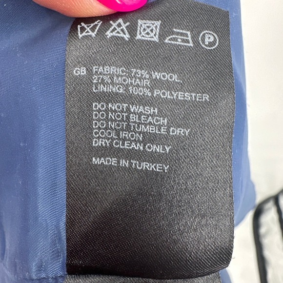 Reiss Wool blend Pencil skirt Royal Navy Blue Size 2 - Picture 5 of 5